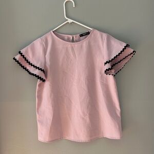 Pink Short Sleeve Blouse